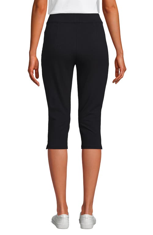 Lands' End Starfish High Rise Pintuck Capri Pants In Black
