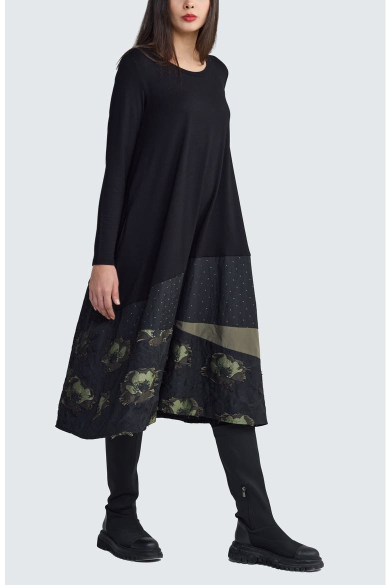 Vaila Sculptural Midi Dress, Alternate, color, Olive