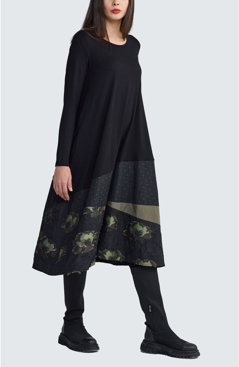 LUUKAA Vaila Sculptural Midi Dress, Alternate, color, Olive