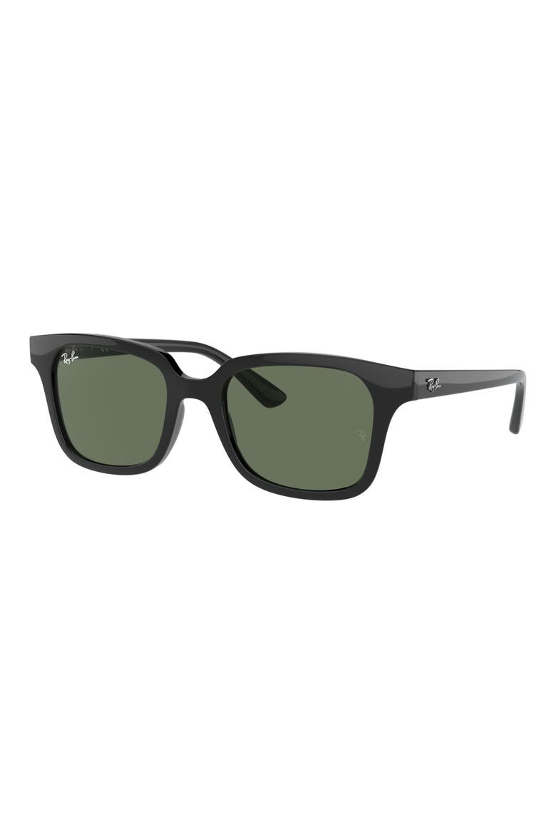 Junior Wayfarer 48mm Sunglasses, Alternate, color, SHINY BLACK/ DARK GREEN