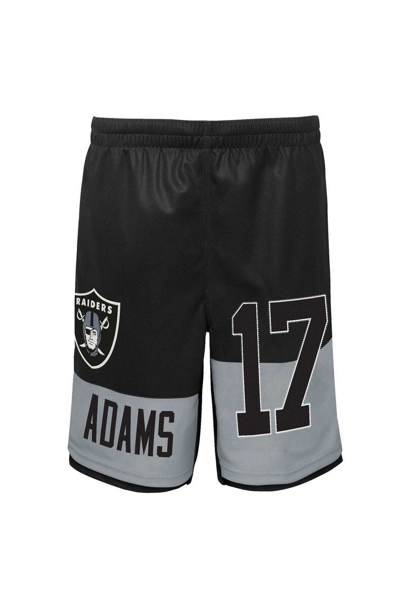 Outerstuff Youth Davante Adams Black Las Vegas Raiders Player Name & Number Shorts, Alternate, color, 