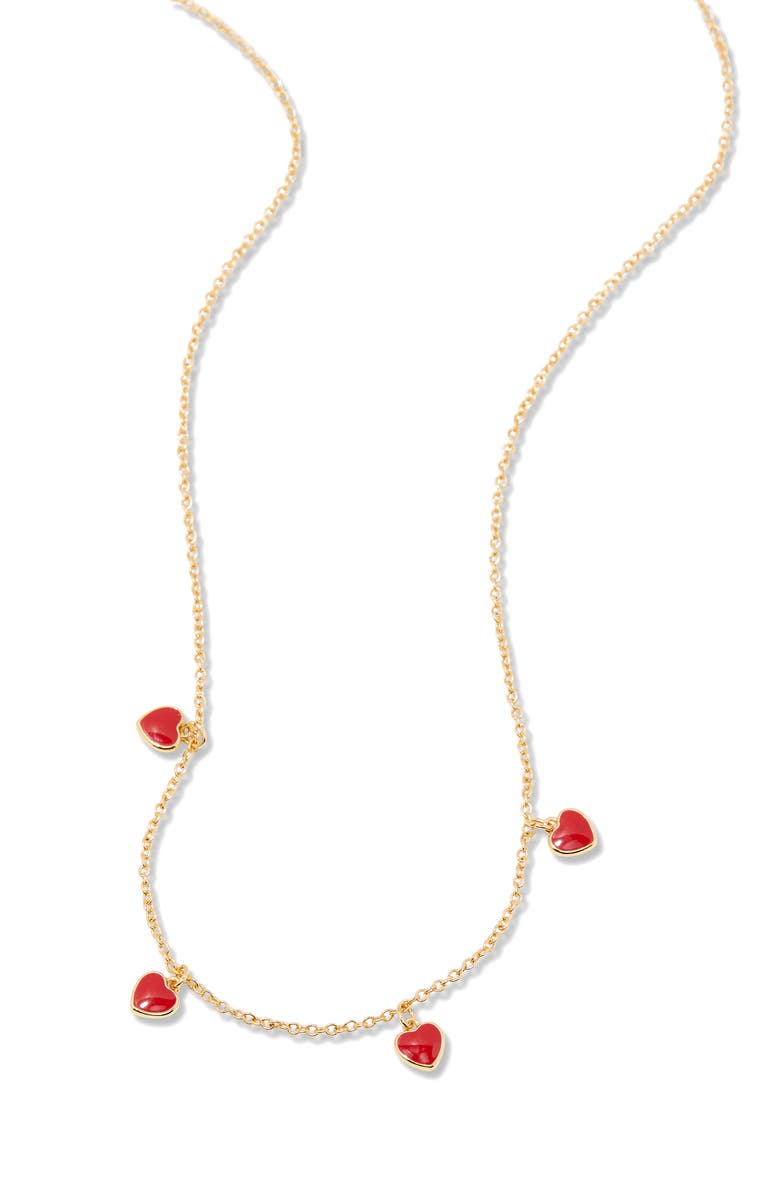 Brook and York Meave Heart Enamel Necklace, Alternate, color, Red/ Gold