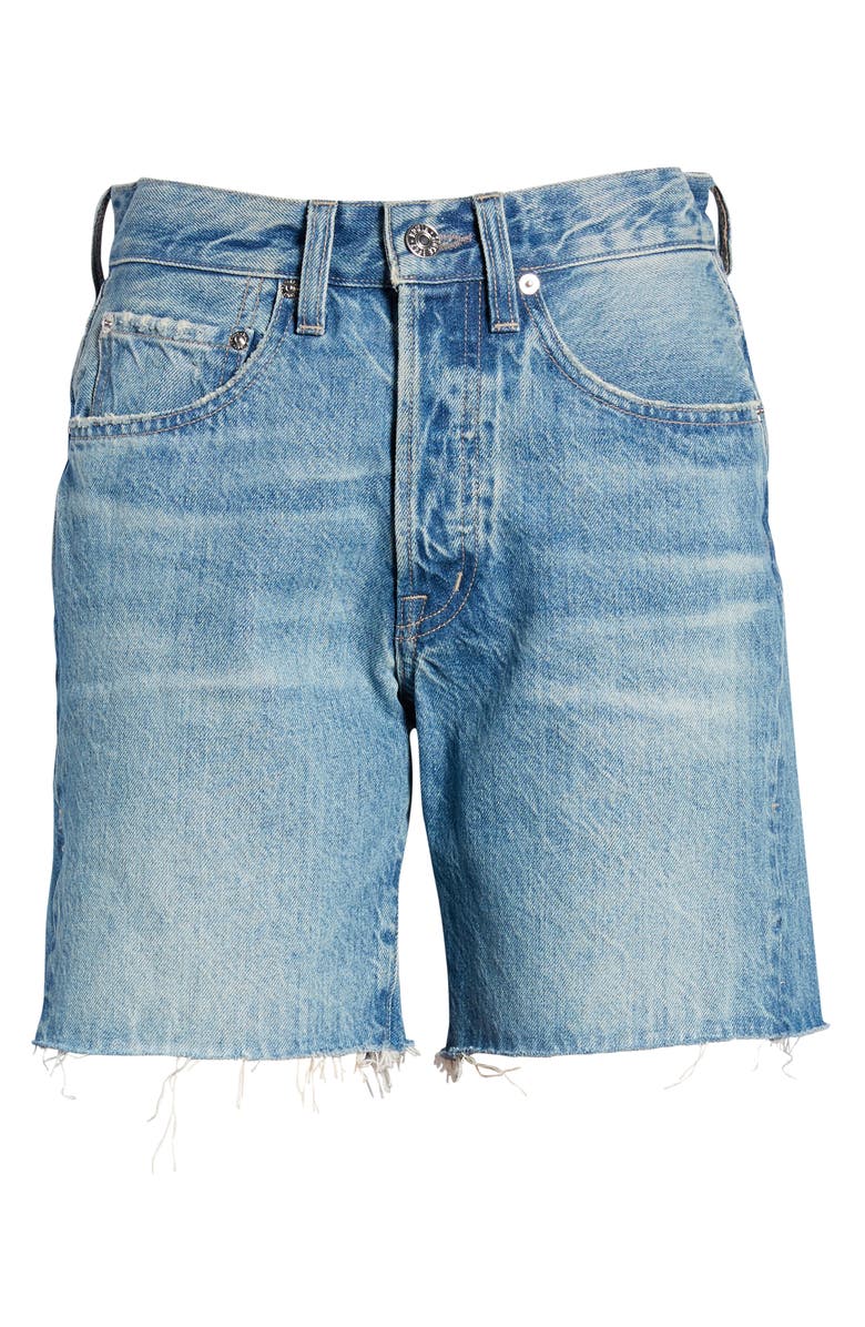 EDWIN Cai High Waist Cutoff Denim Shorts, Alternate, color, 