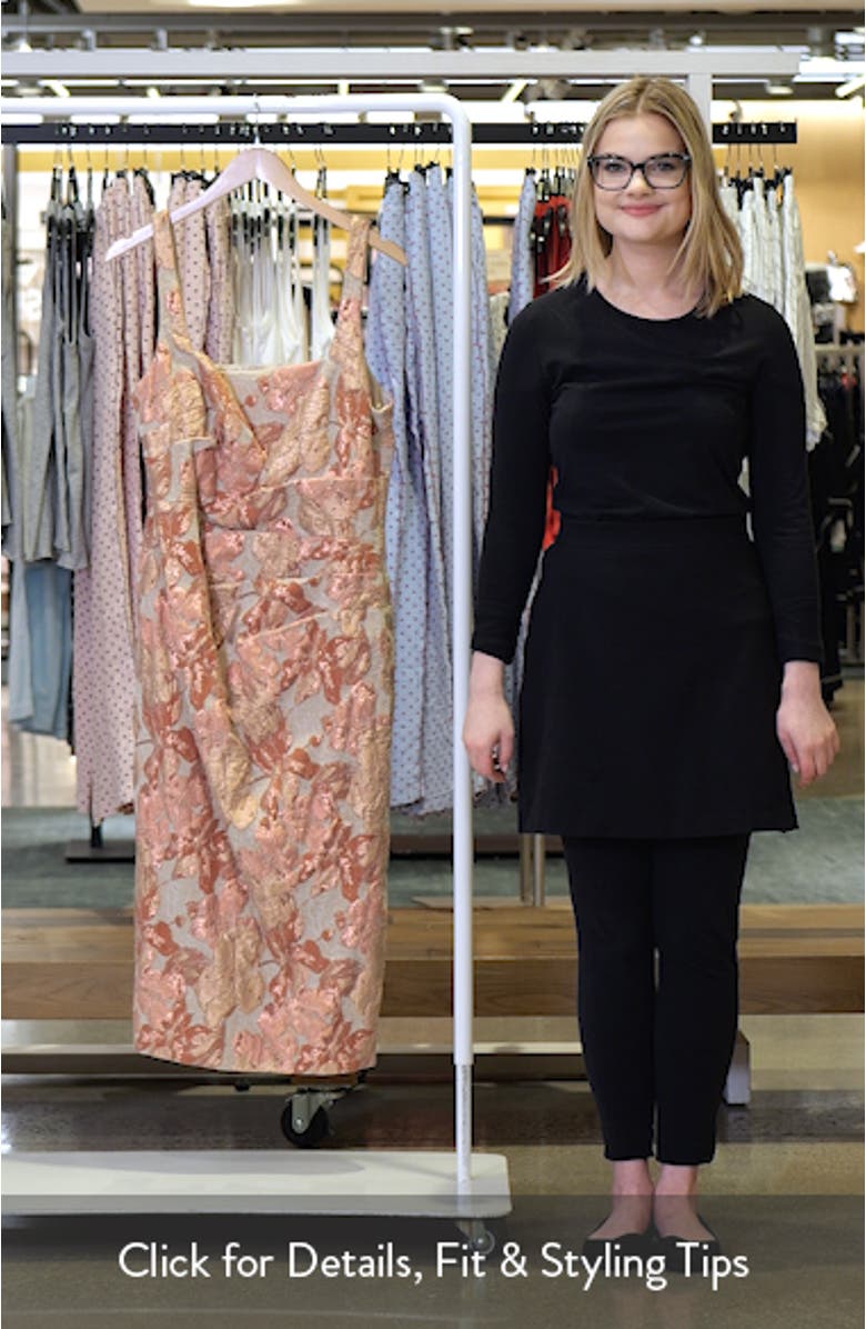 Stretch Jacquard Midi Cocktail Dress, sales video thumbnail