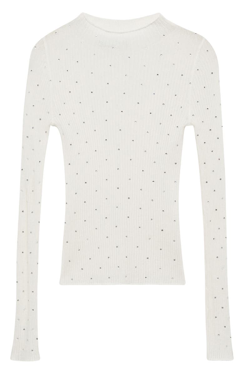 MANGO Rhinestone Detail Rib Sweater, Alternate, color,