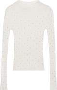 MANGO Rhinestone Detail Rib Sweater