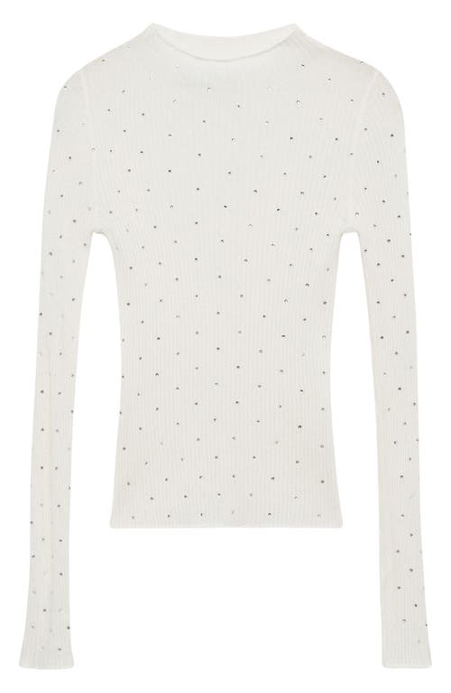 Mango Cable-knit Sweater With Shoulder Pads Ecru In Ecru
