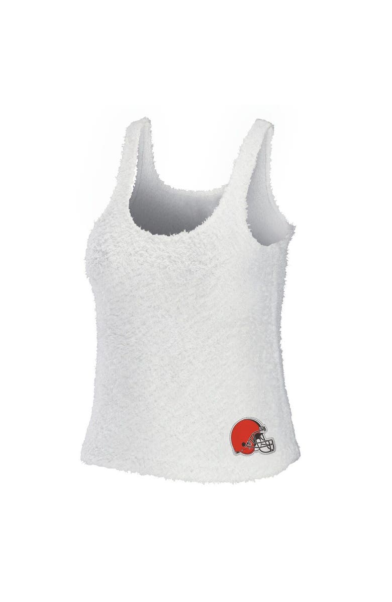 WEAR by Erin Andrews Women's WEAR by Erin Andrews Cream Cleveland Browns Plus Size Cozy Scoop Neck Tank Top & Pants Set, Alternate, color, Cream