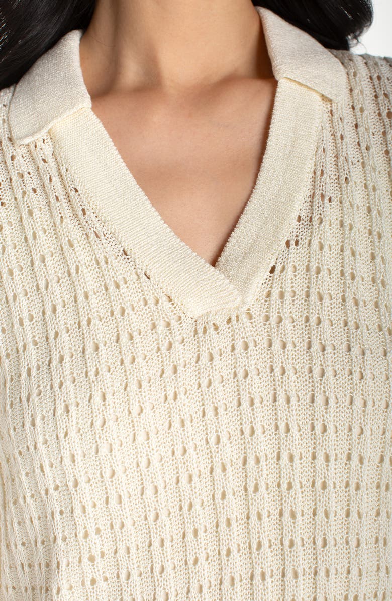 Liverpool Los Angeles Johnny Collar Open Stitch Sweater Vest, Alternate, color, 