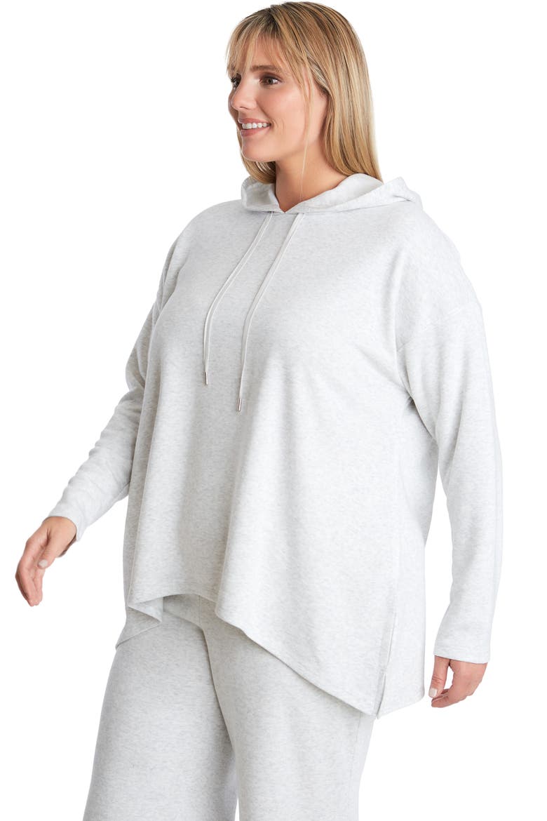Slouchy Fleece Hoodie, Alternate, color, POLISHED IVORY HEATHER