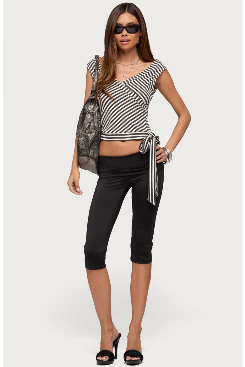 Dollie Stripe Tie Hem Top, Alternate, color, GRAY-AND-WHITE