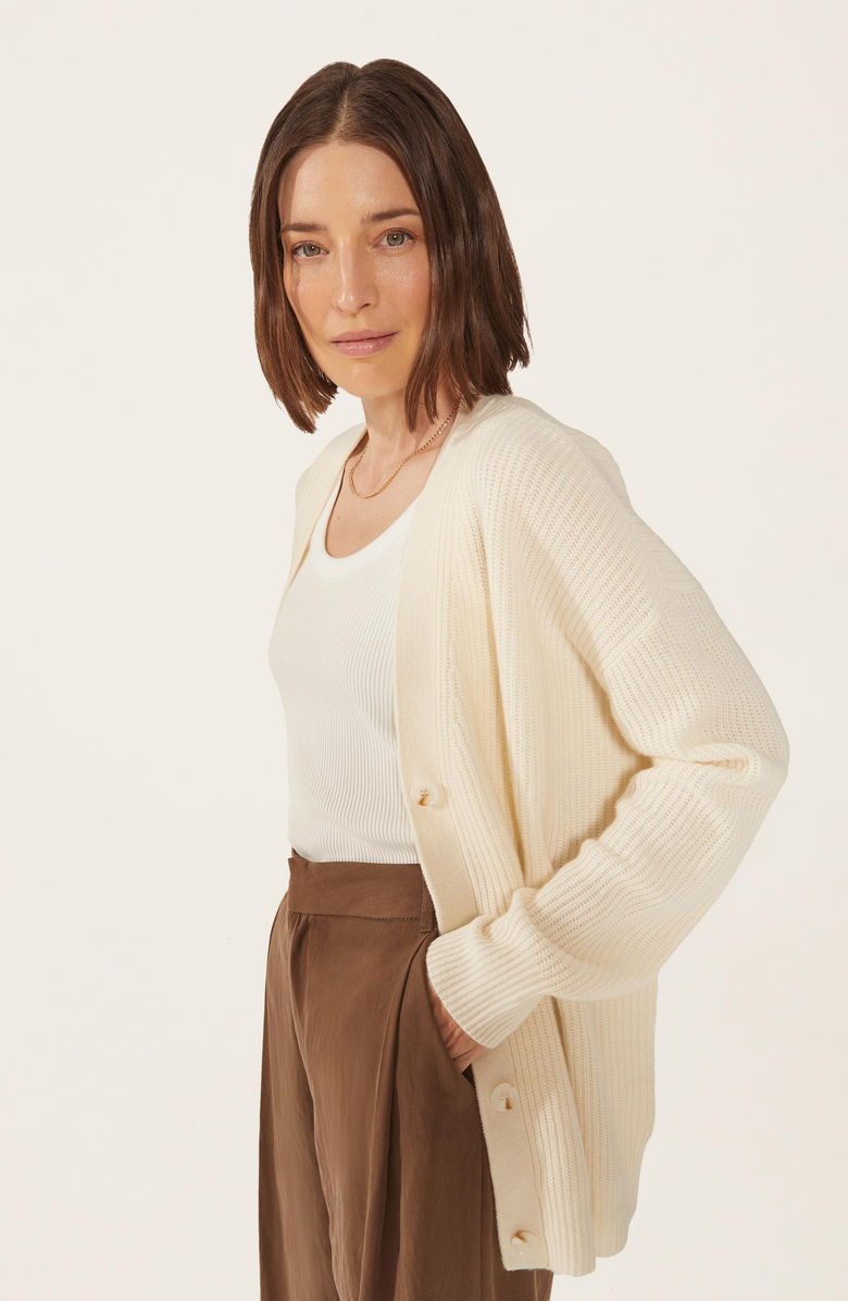Italic Billie Chunky Cashmere Cardigan, Main, color, Ivory