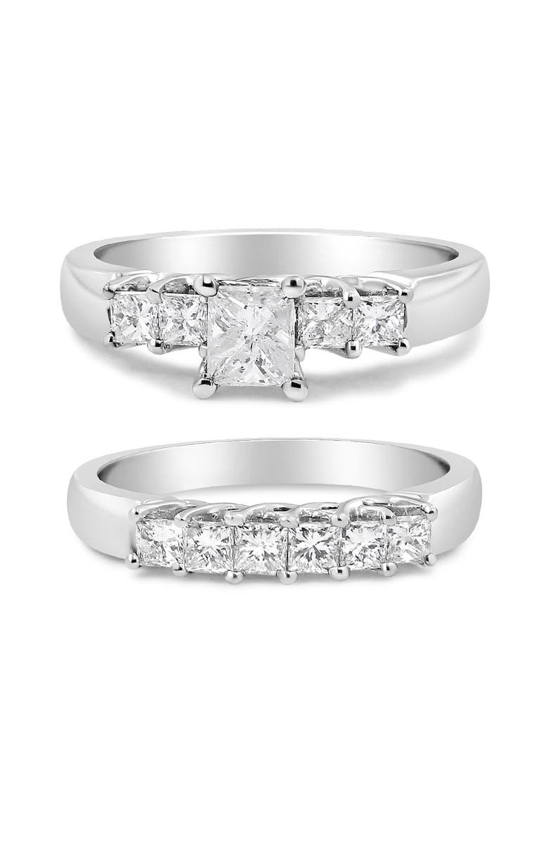 Haus of Brilliance 14K White Gold 1 1/2 Cttw Diamond Engagement Wedding Ring Set, Main, color, White