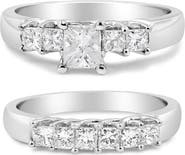 Haus of Brilliance 14K White Gold 1 1/2 Cttw Diamond Engagement Wedding Ring Set