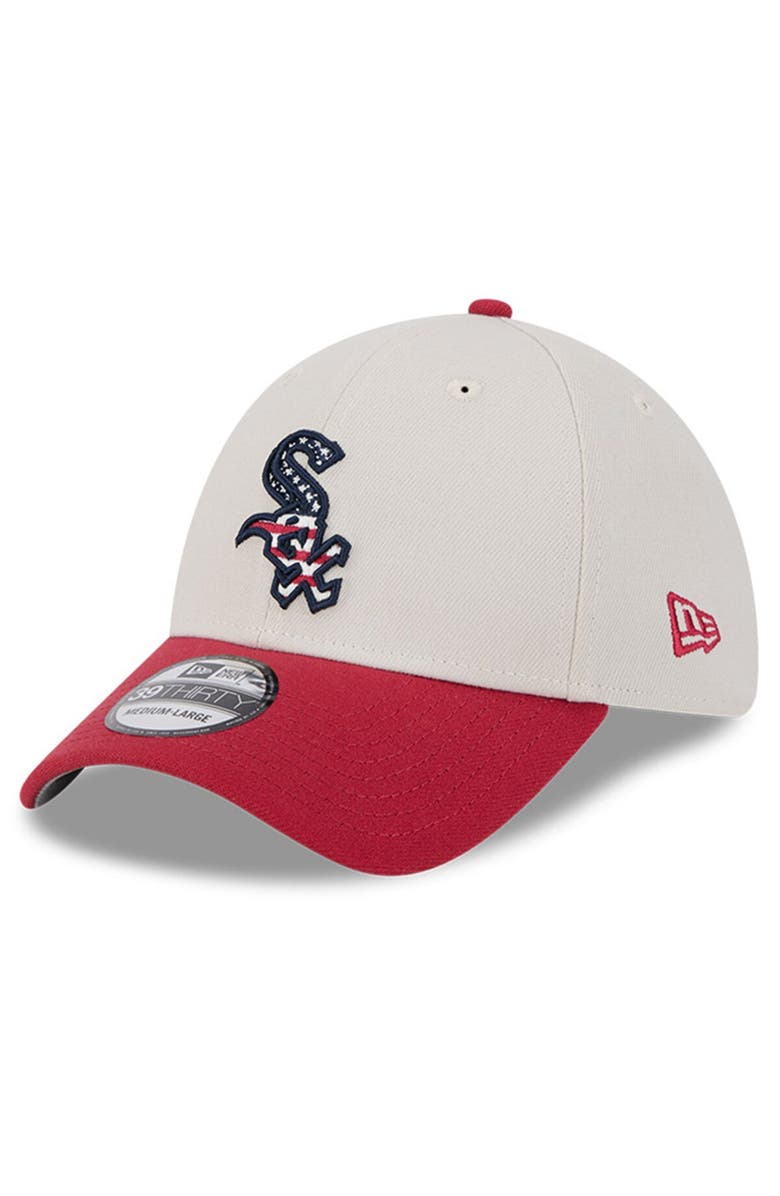 New Era Men's New Era Khaki/Red Chicago White Sox 2024 Fourth of July 39THIRTY Flex Hat, Alternate, color, Khaki