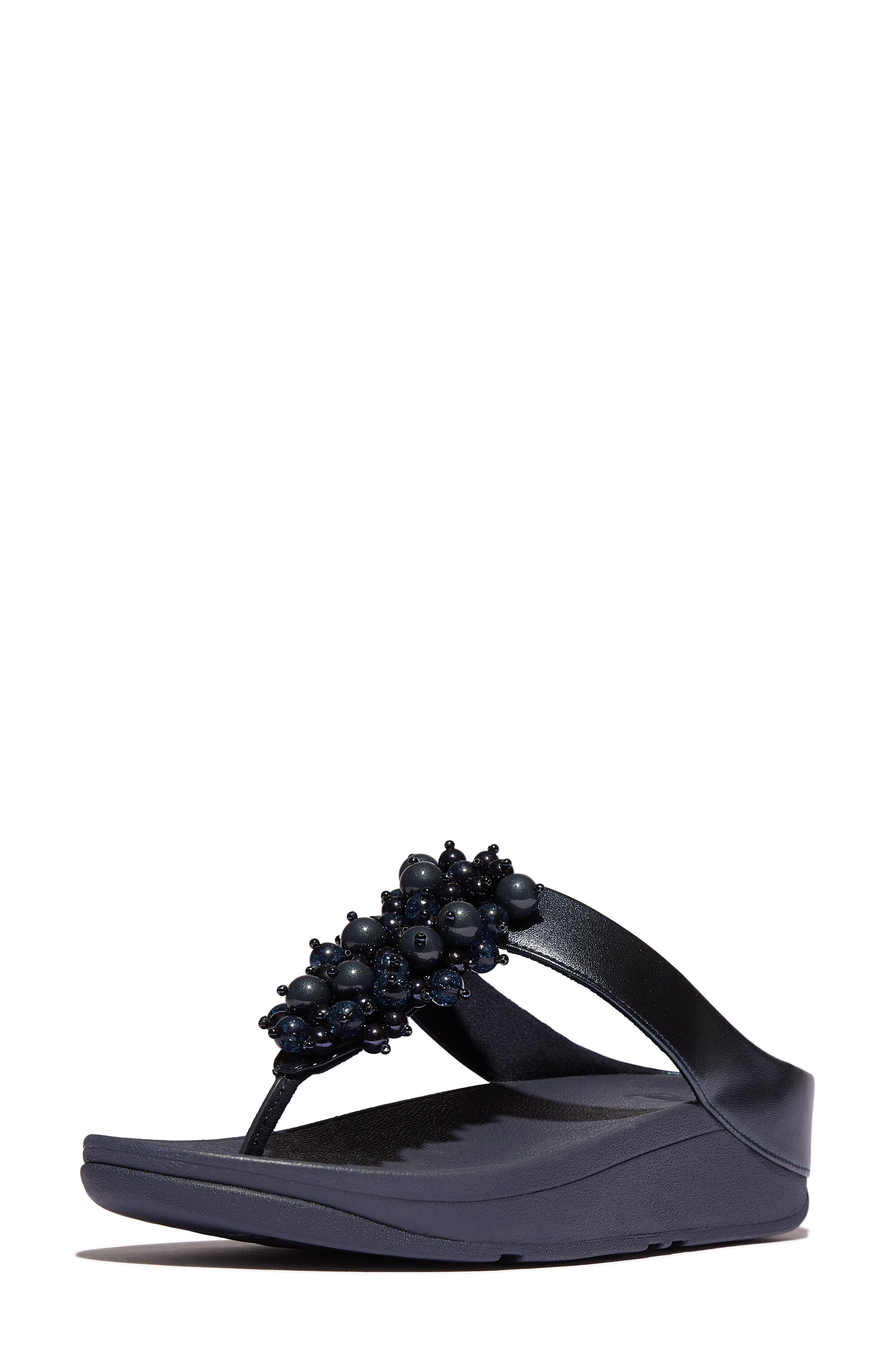 Fino Bauble Bead Flip Flop, Alternate, color, MIDNIGHT NAVY