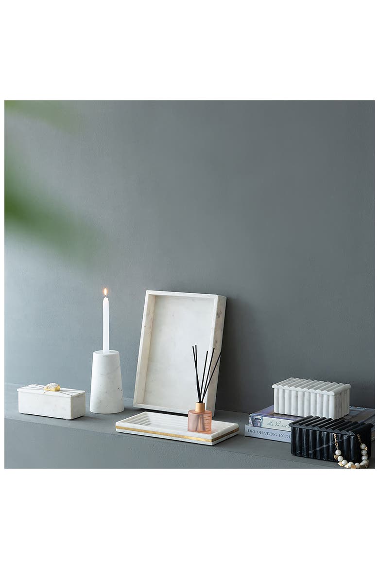 Black Marble Storage Box, Alternate, color, BLACK