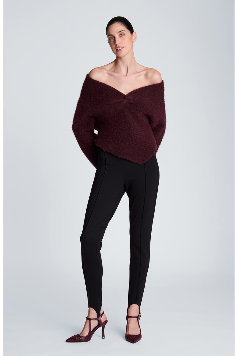 Asymmetrical Drape Neck Chunky Sweater, Alternate, color, SUGAR BEET