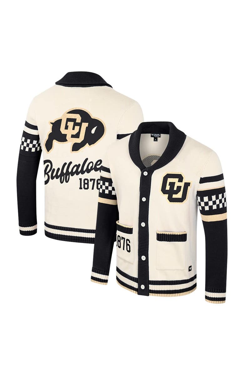 COLOSSEUM Women's Colosseum Cream Colorado Buffaloes Wild Collective Button-Up Jacquard Sweater, Main, color, Cream