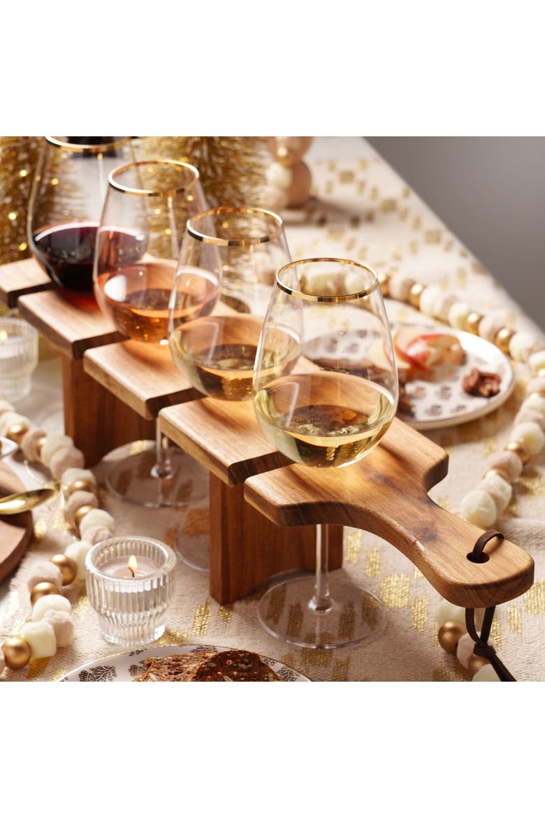 Acacia Wood  Easy Transport Wine Flight Carrier, Alternate, color, Brown