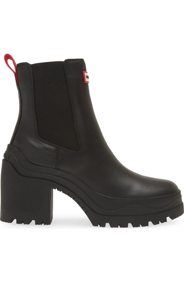 Hunter Miana Waterproof Block Heel Chelsea Boot, Alternate, color,