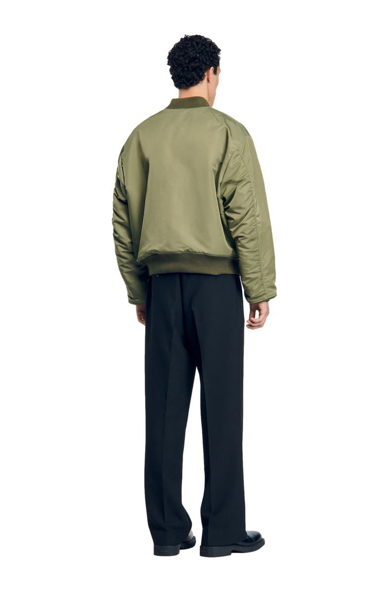 SANDRO Zip-up bomber jacket, Alternate, color, 