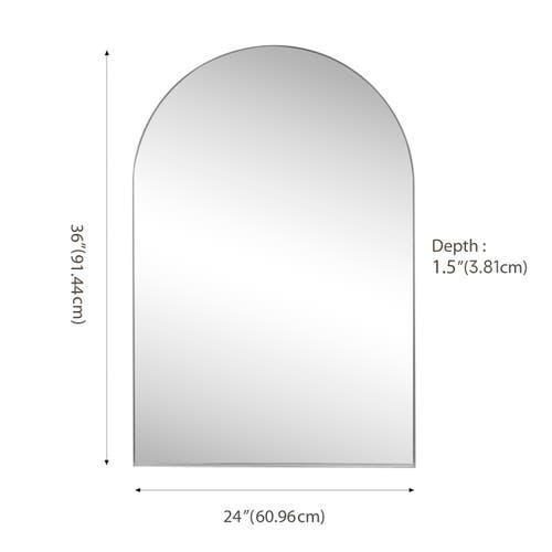 Jonathan Y Elodie Medium Arched Metal Framed Wall Mounted Mirror In Nickel
