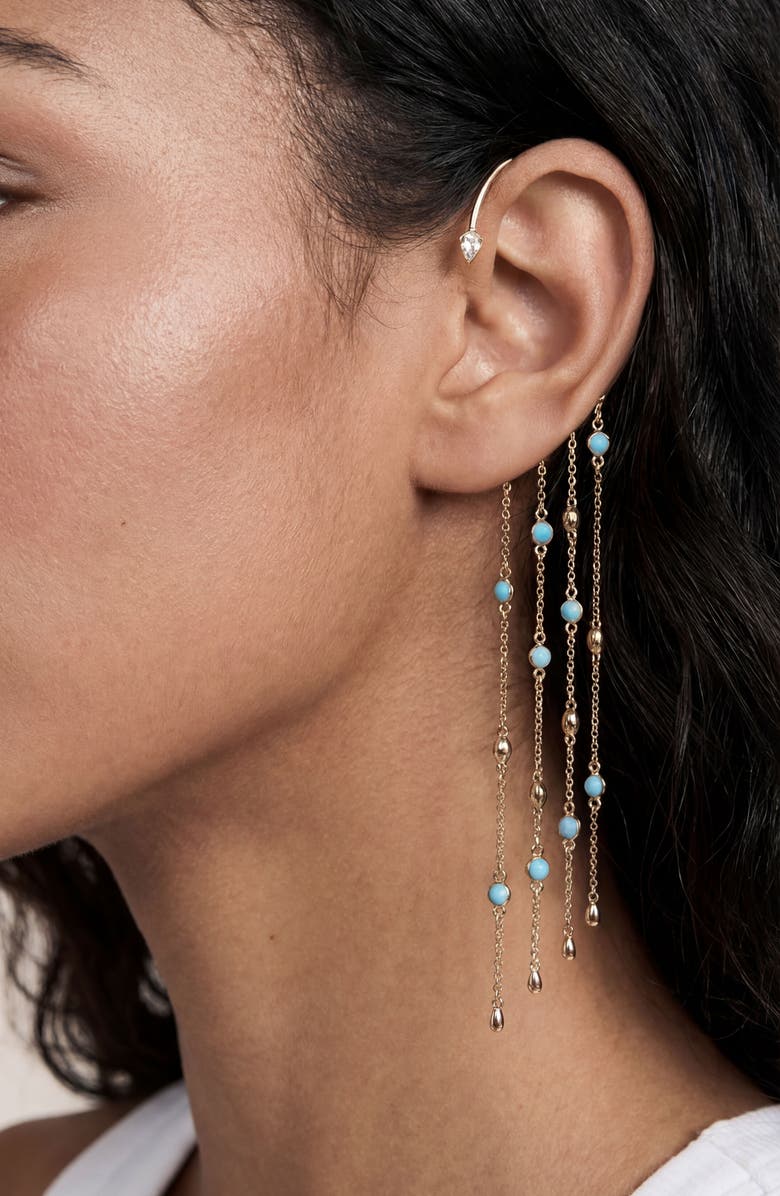 Ettika Linear Chain Statement Ear Cuff, Alternate, color, 