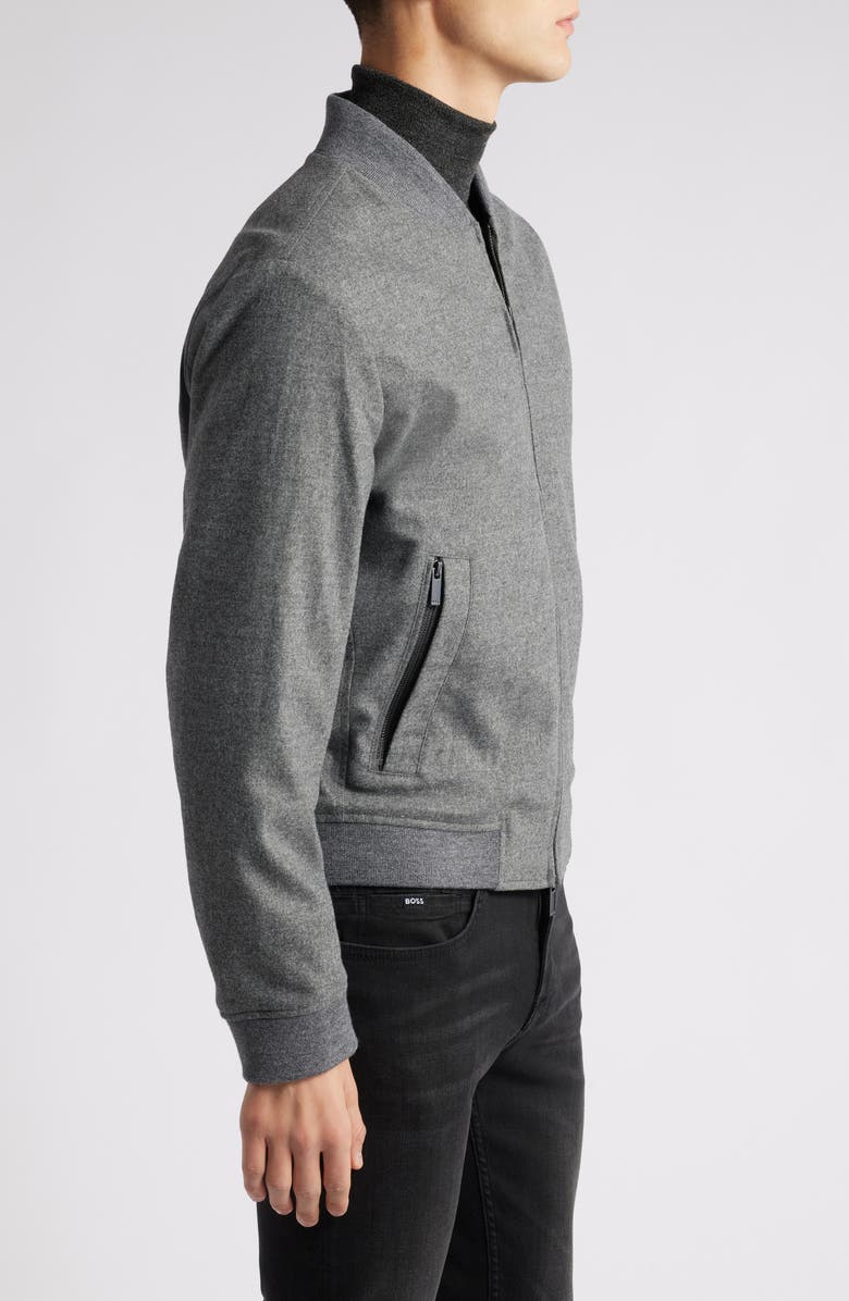 BOSS Hanry Bomber Jacket, Alternate, color, Silver