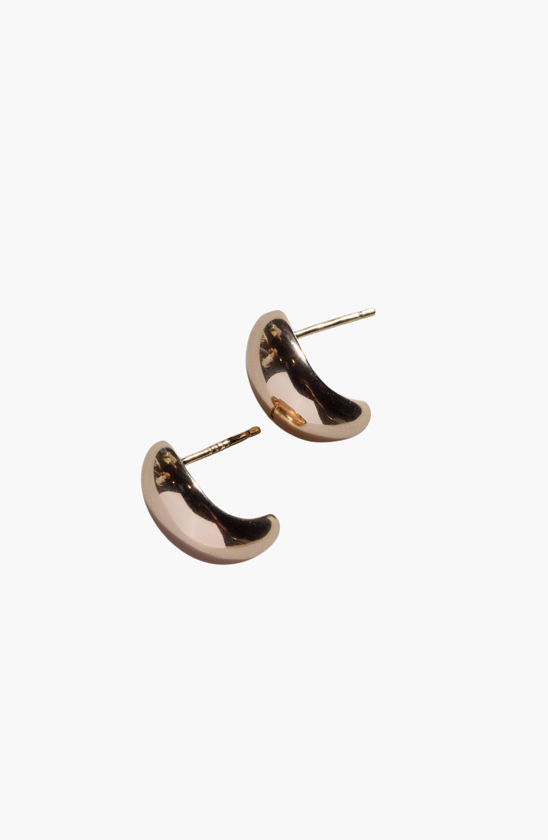 Nickel & Suede Dome Stud Earrings, Main, color, Gold
