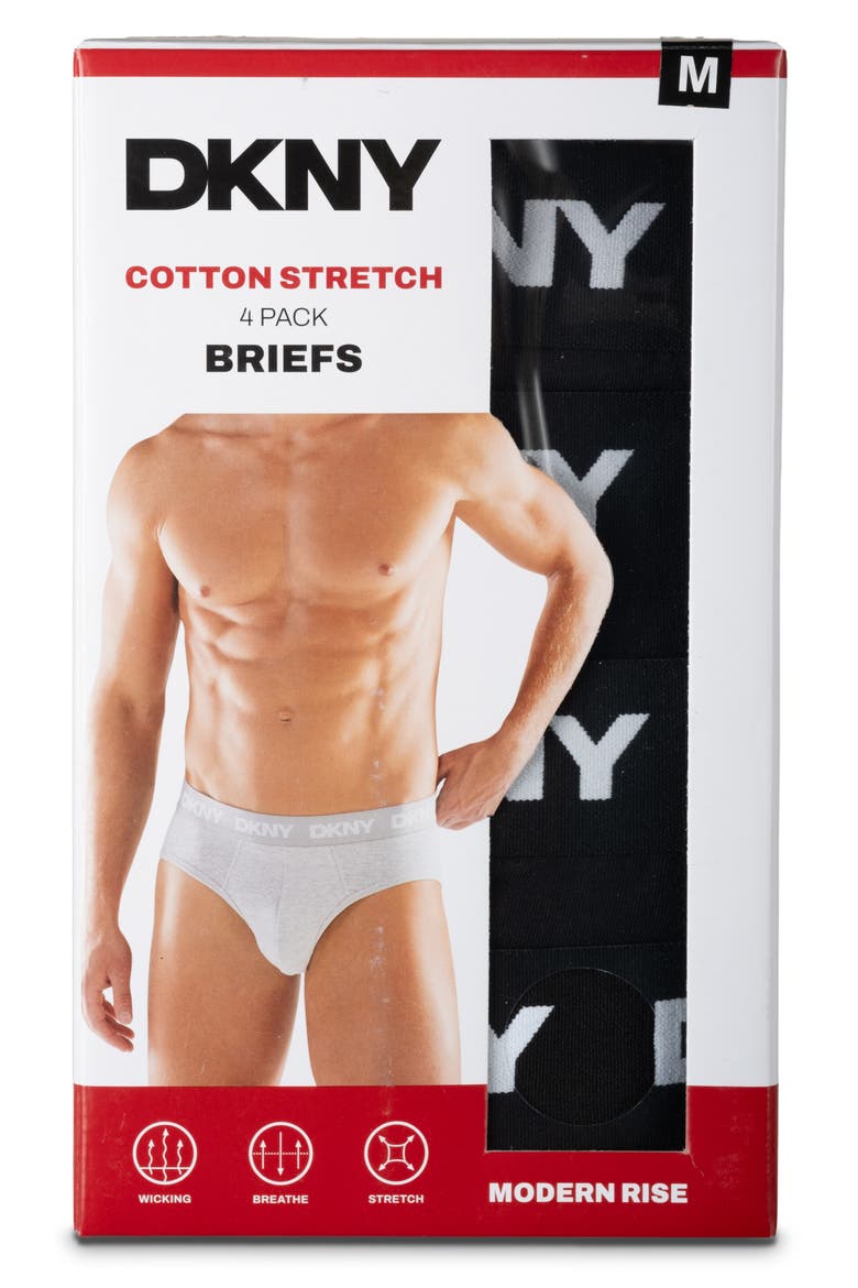 Cotton Stretch Pack of 4 Briefs, Alternate, color, BLACK/BLACK/BLACK/BLACK