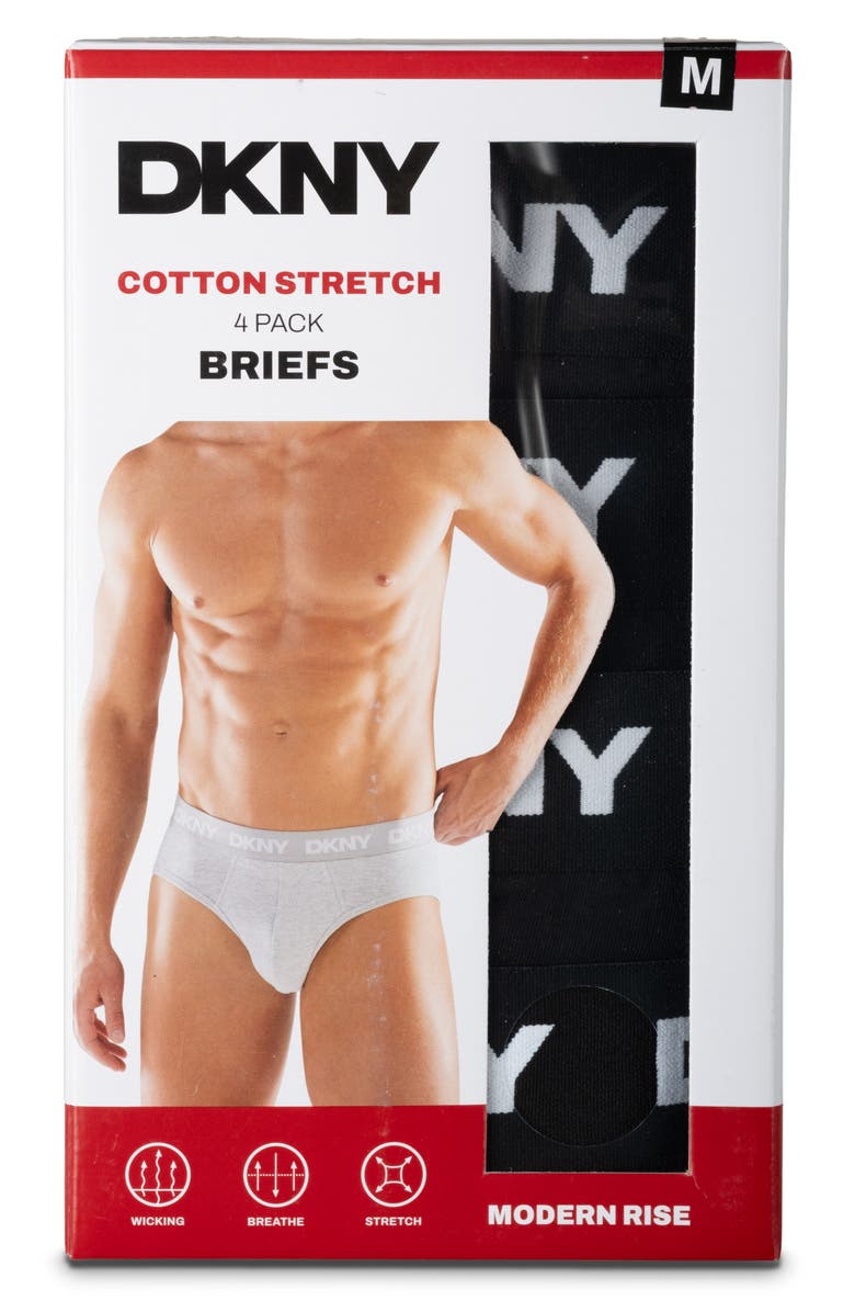 DKNY Pack of Four Briefs, Alternate, color, Black/Black/Black/Black