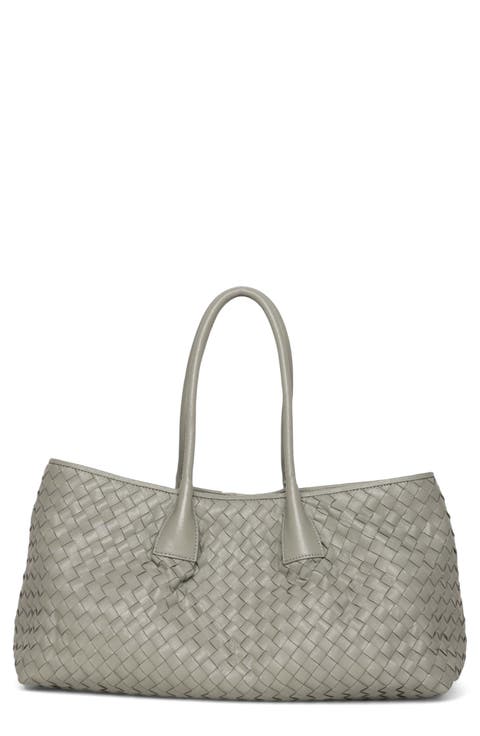 Alina Large Woven Leather Tote Bag