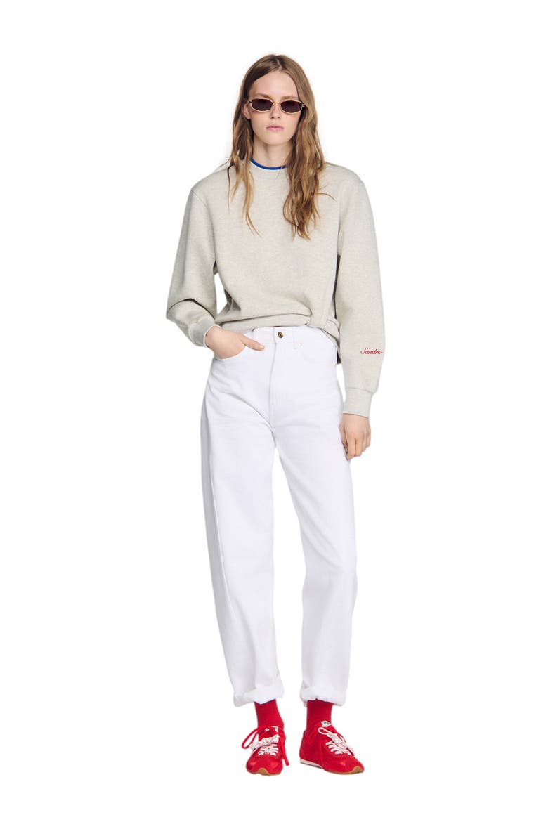 Barrel jeans, Alternate, color, White