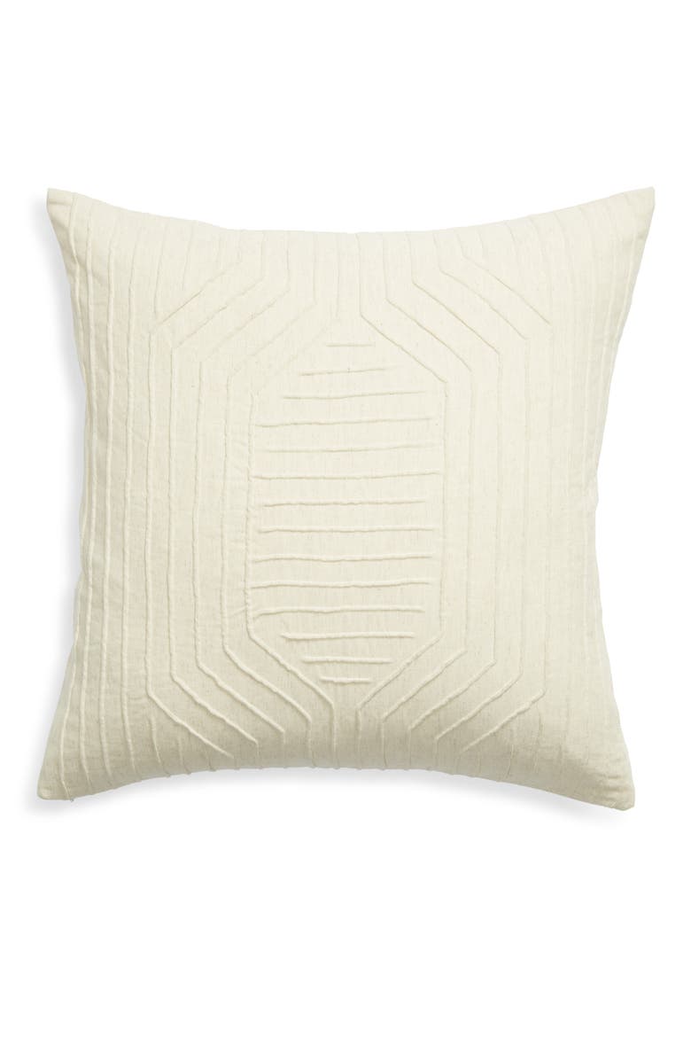 Pintuck Accent Pillow, Main, color, BEIGE NATURAL