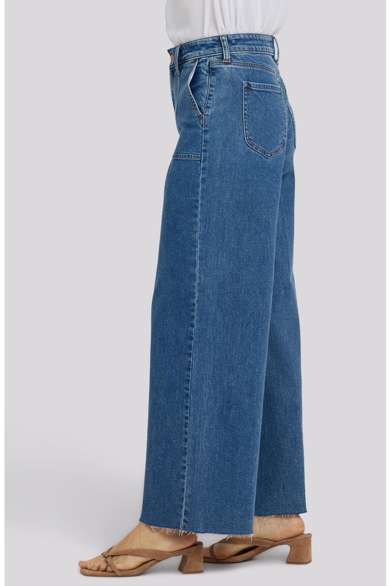 Simone Seamed Raw Hem High Waist Wide Leg Jeans, Alternate, color, SALTON