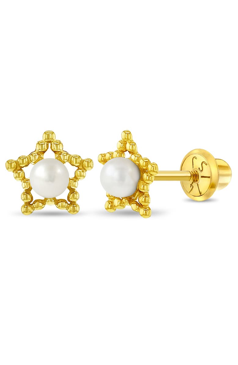 In Season Jewelry 14k Star & Pearl Earrings, Main, color,