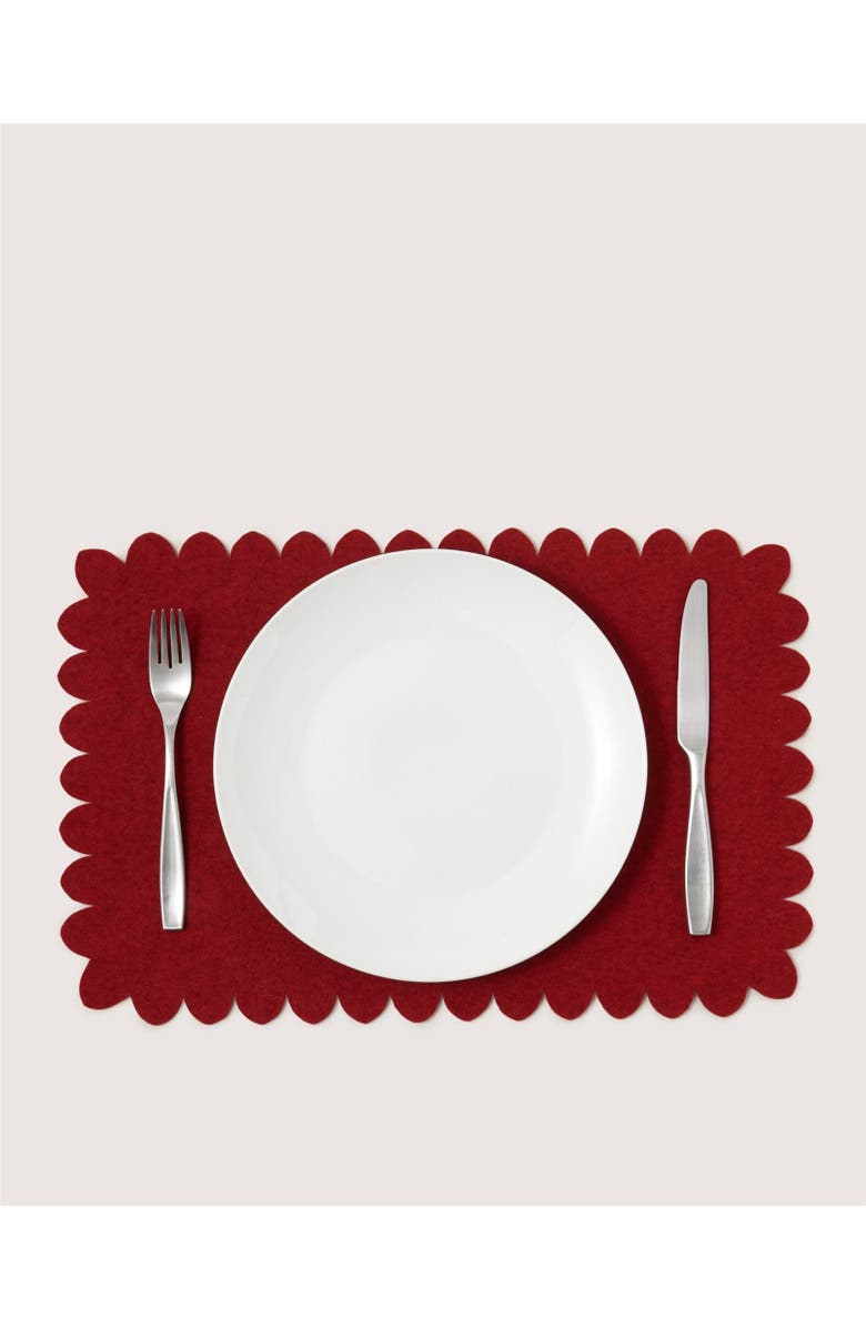 Graf Lantz Merino Wool Crest Placemat, Alternate, color, Cherry