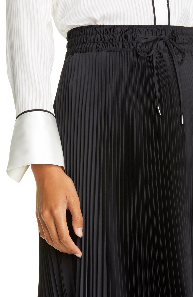 Club Monaco Pleated Scoop Hem Midi Skirt, Alternate, color, 