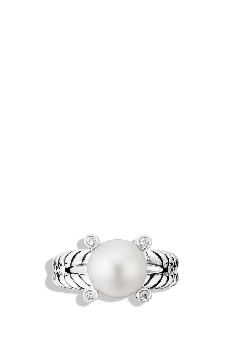 Cable Pearl Ring with Diamonds, Main, color, PEARL