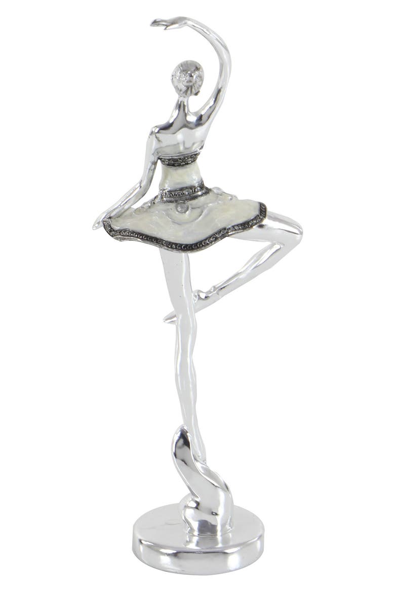 Silvertone Polystone Glam Dancer Sculpture - Set of 3, Alternate, color, SILVER