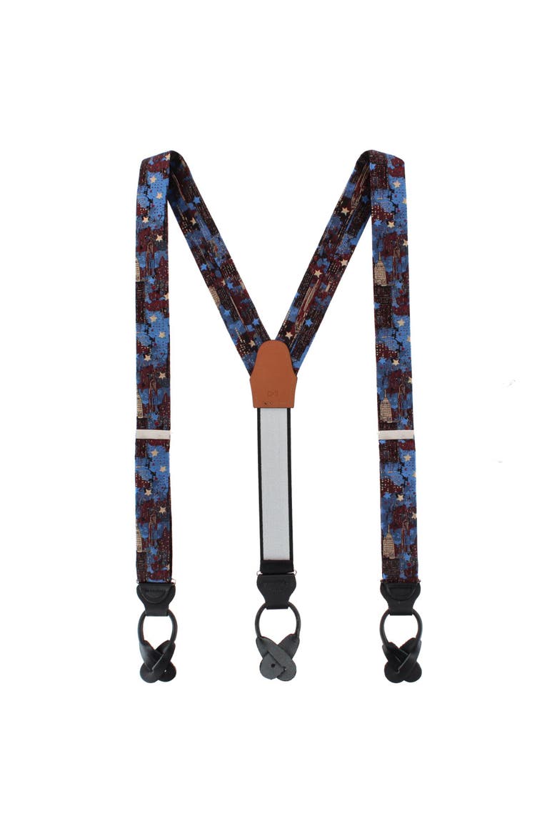 NYC Proud Silk Novelty Button End Suspenders, Alternate, color, Multiple