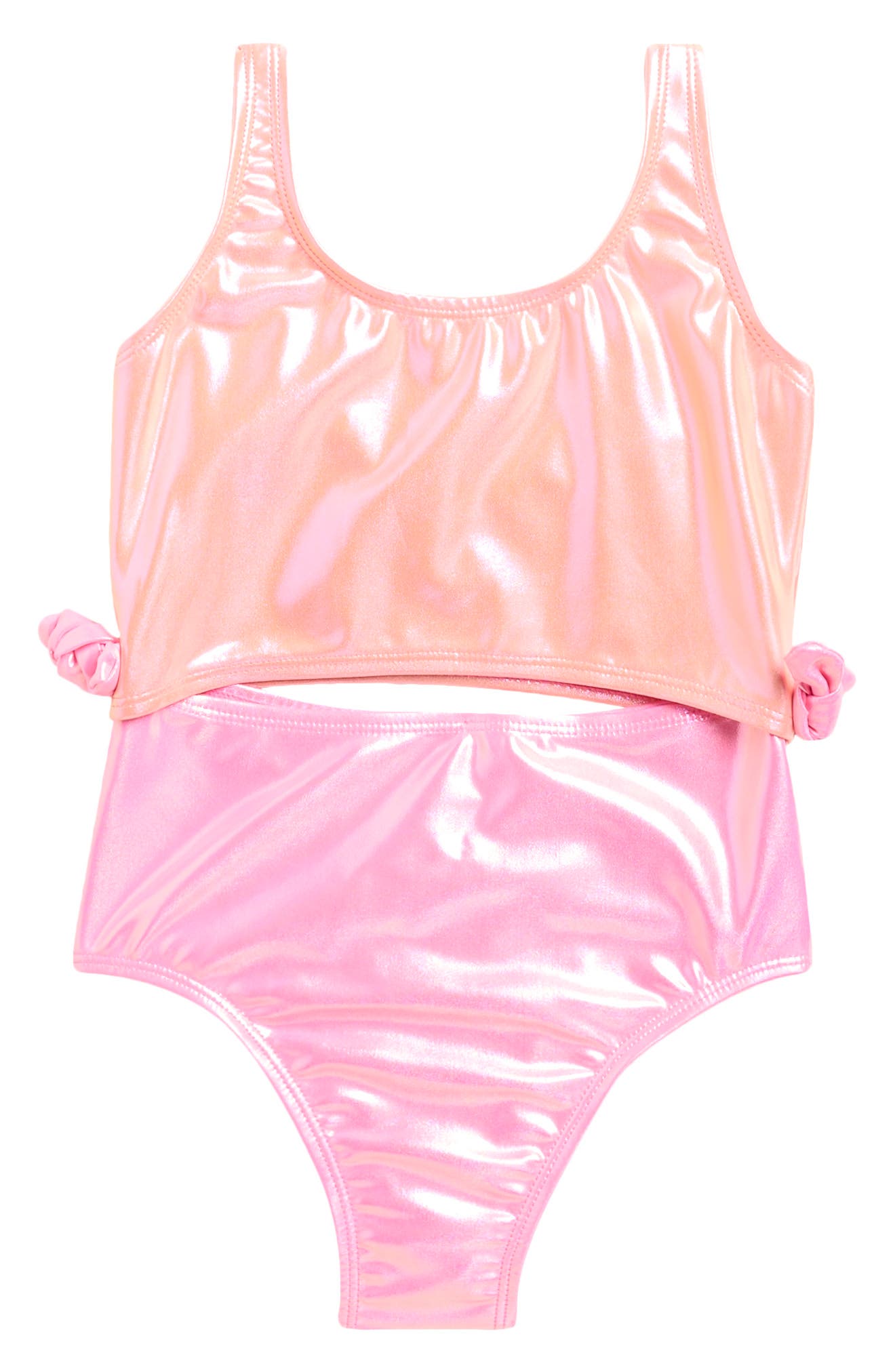 Breaking Waves Kids' Foil Cutout One-Piece Swimsuit