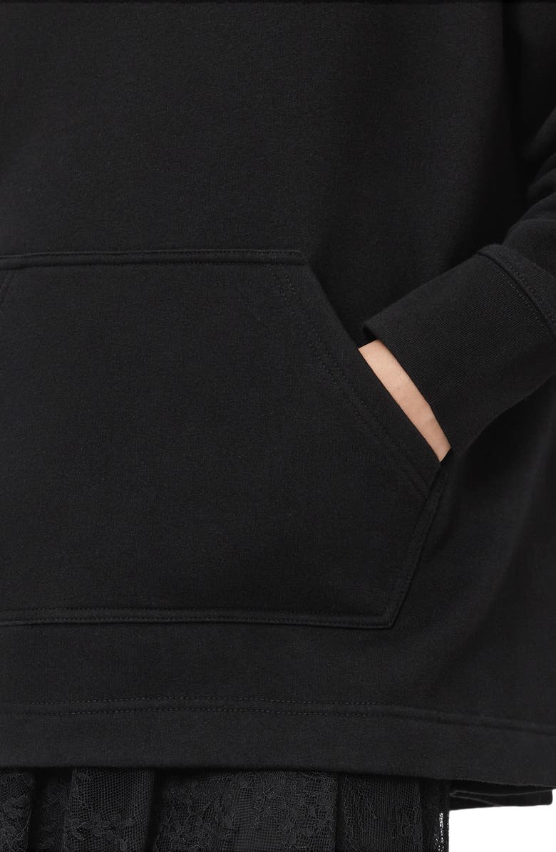 AllSaints Craneo Etienne Snakeprint Detail Cotton Blend Hoodie, Alternate, color, Black