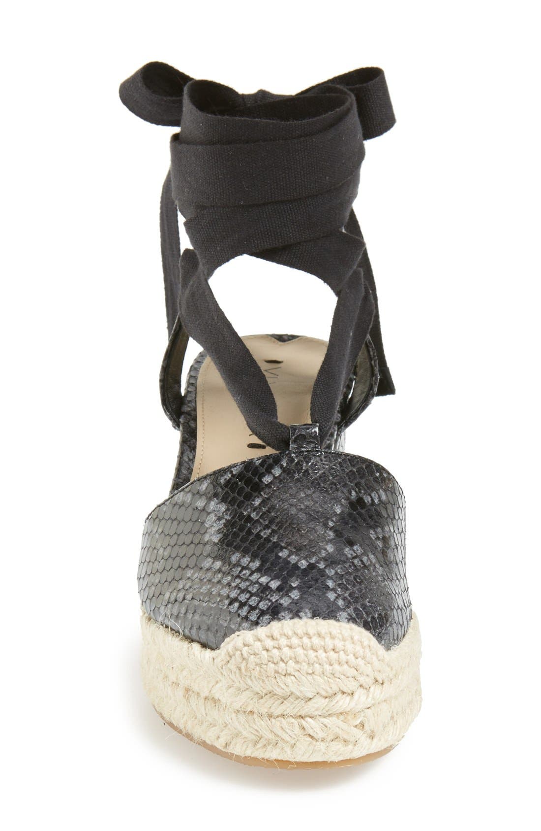 'Ralina' Espadrille Wedge, Alternate, color, BLACK