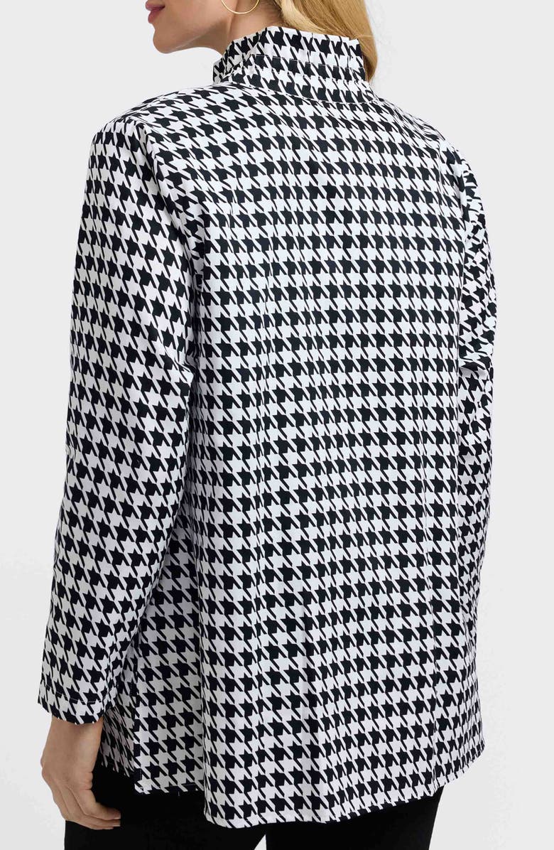 Foxcroft Carolina Houndstooth Cotton Button-Up Shirt, Alternate, color, Black/ White