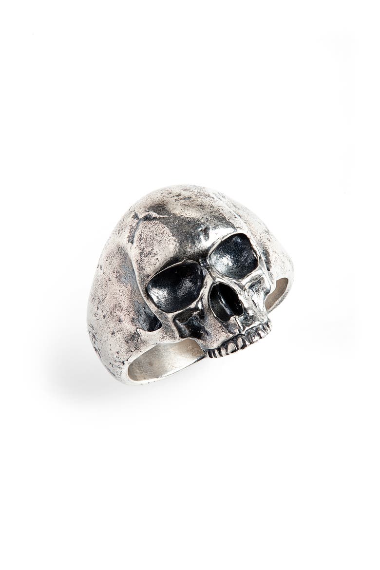 Skull Ring, Main, color, METALLIC SILVER