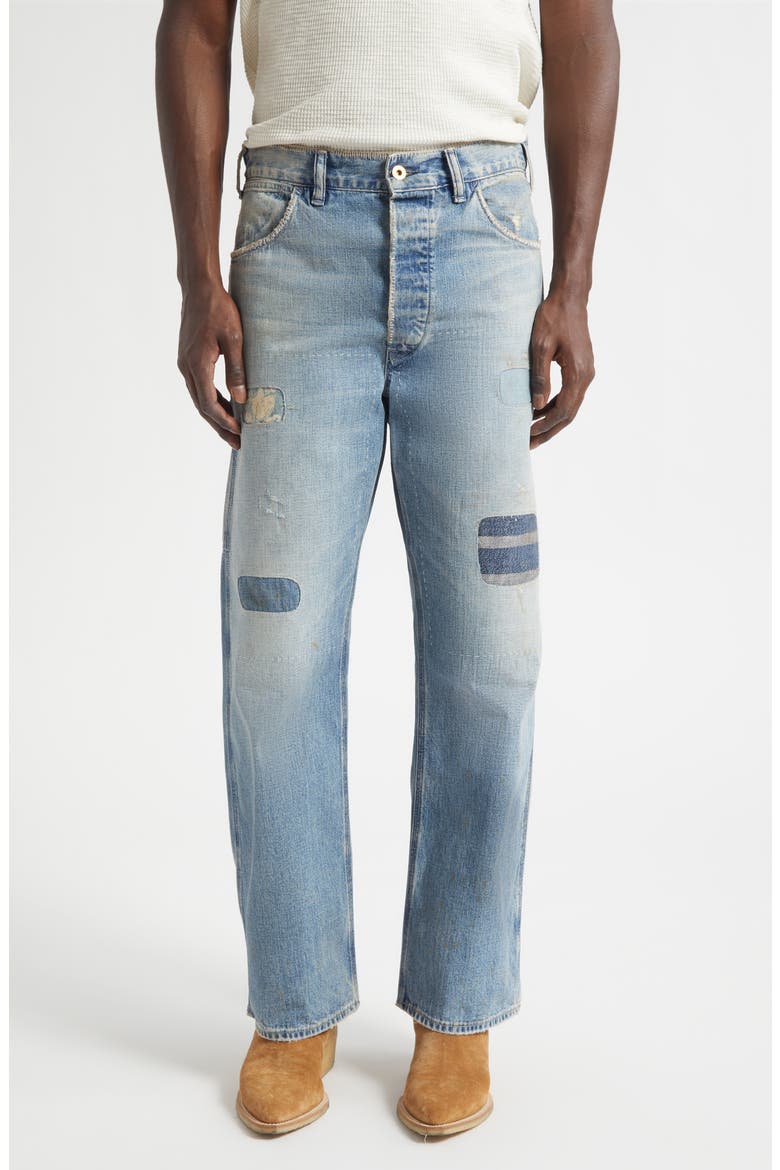 Relaxed Fit Repaired Carpenter Jeans, Main, color, EARLSTONE WASH