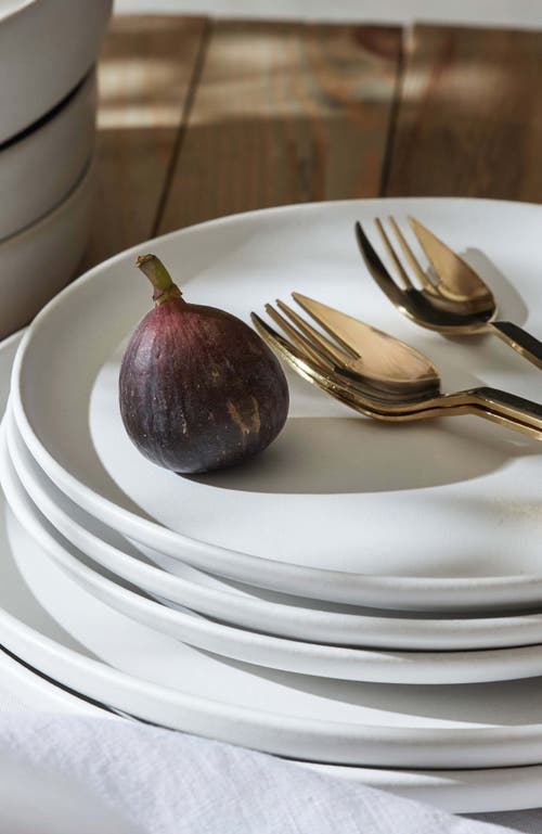 Stone Lain Porto By  Macchio Stoneware 12-piece Dinnerware Set In White