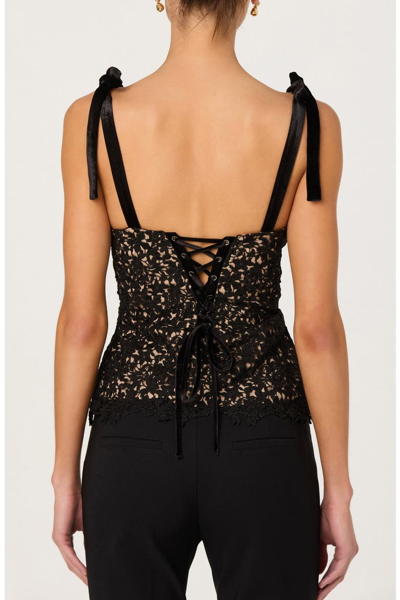 Donne Lace Corset Top, Alternate, color, BLACK NUDE